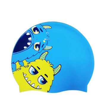 Младежка шапка за плуване с единорогом силиконова шапка за плуване водоустойчив защита на ушите защита на косата удобна мода 4-12 години