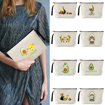 Модерен дамски косметичка 2022, Нова чантата си за телефон, серия с принтом авокадо, клатч за козметични продукти, чанти за съхранение на всички всячины