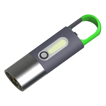 Мощен led ключодържател IP55, водоустойчив преносим фенер, акумулаторна батерия в джоба предупредителен богат на функции за нощуване на открито