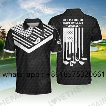 Мъжки облекла За голф, Летен Топ С къс ръкав, Удобна Ежедневна Стрейчевая Нова Спортна Риза с къси ръкави, Бързосъхнеща Дишаща Модна Тениска