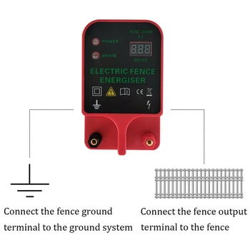 На 10 КМ от Електрическа ограда Energizer за добитък високо напрежение pulse контролер аларма Водоустойчив LCD дисплей напрежение (штепсельная вилица ЕС)