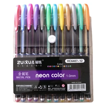 Набор от гелевых дръжки 12 цвята, блестящи пастелни дръжки-хайлайтеры за училището офис Coloring JIAN