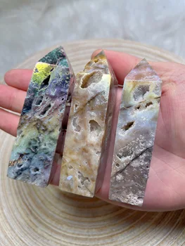 Натурален Crystal Aura Сфалерит Кула Лечебен камък издълбани Друзы за декорация на дома подарък