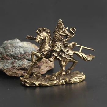 Офис Декор на масата, Орнаменти От Месинг, Китайският Бог на богатството, Статуята Guan Гуна За Конна езда, Аксесоари За Украса на Дома
