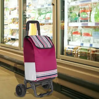 Пазарска чанта Сгъваема пазарска чанта-тролей за продуктовата кошница Кошница за пазаруване