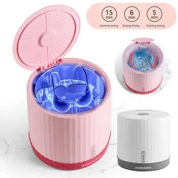 Пластмасова малка перална машина за бельо Smart Automatic със синя подсветка 3 предаване с възможност за регулиране на температурата за пътуване Дом в общежитието