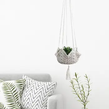 Подвесная кошницата за растения Полезна с пискюл Широко използван окачен титуляр за растения Mesh bag Декор на Градински Аксесоари