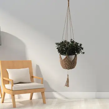 Подвесная кошницата за растения Полезна с пискюл Широко използван окачен титуляр за растения Mesh bag Декор на Градински Аксесоари