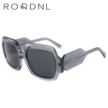Поляризирани Слънчеви очила Дамски, търговия на едро, на едро, Италия, ацетат, квадратни слънчеви очила в рамки Оверсайз, Брандираната Антибликовая UV400