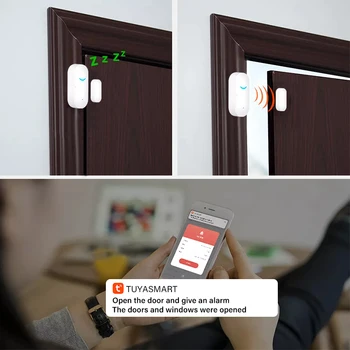 Приложение на Hristo Smart WiFi вратата сензор, детектори за отваряне и затваряне на врати, WiFi домашна алармена система, която е съвместима с Алекса Google Home Security Sensor