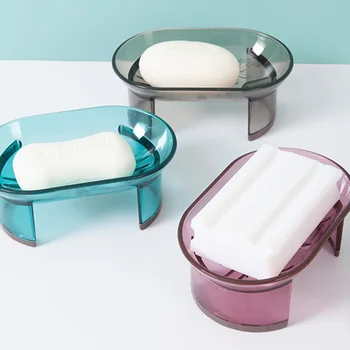 Прозрачен пластмасов Контейнер за сапун, е широко Открит държач за сапун ястия за къщи, апартаменти, хотели, хотел