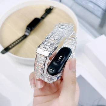 Прозрачна Гривна за Xiaomi Mi Band 7 NFC каишка за часовник miband6 Спортни Ръчни часовници glacier smartwatch correa на ремешке mi band 6 5 4 3 8