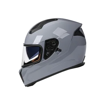 Професионален защитен състезателни мотоциклети каска с двойни лещи, каска, за да се движат по неравен терен, полнолицевой каска, може да свържете Bluetooth Capacete casco мото