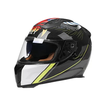 Професионален защитен състезателни мотоциклети каска с двойни лещи, каска, за да се движат по неравен терен, полнолицевой каска, може да свържете Bluetooth Capacete casco мото