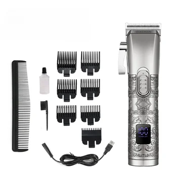 Професионална машина за подстригване на коса с метален магнитен двигател за мъже, безжична машина за подстригване на брада и коса, електрическа машина за рязане на коса