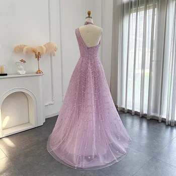 Розови вечерни рокли принцеса Асиметрични, без ръкави, с пайети, трапециевидные вечерни рокли за бала LSCZ106 suknia ślubna