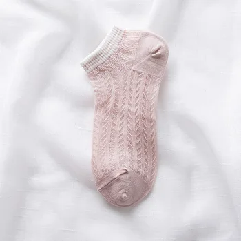 Сезон: пролет-лято, нов стил, мрежести дамски чорапи, корейски сладки ежедневни спортни чорапи за колеж, дишащи чорапи-лодка