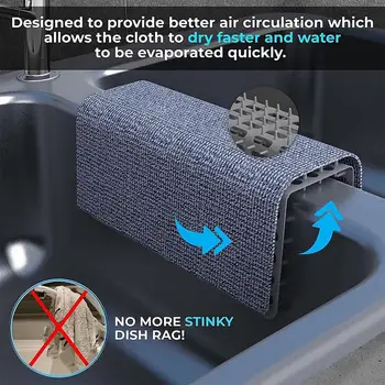 Силиконов тампон за сушене, подходящ по размер за кухненски мивки, миялна машина, икономичен подложка за сушене, седло за мивка с сливными дупки, подходящо за сушене