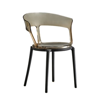 Скандинавските трапезни столове Пластмасов стол за дневна Прозрачен Домакински Модерен Прост сгъсти Кафе магазин Свободно време за Творчески Домакински