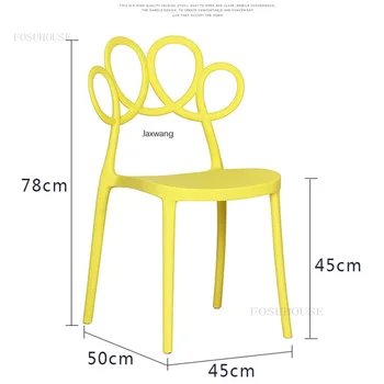 Скандинавските трапезни столове, Дизайнерски стол за домашно ресторант, модерна минималистичная облегалка, пластмасова маса за хранене, стол с утолщением Ins за кухни