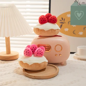 Скъпа мультяшная реалистична играчка за ягодов сладкиш, мека Креативна стоп-моушън възглавница за десерт, детски играчки, подарък за рожден Ден