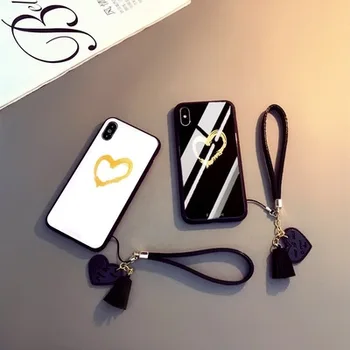 Стъклена калъф за Samsung Galaxy A14 M14 A24 A34 A54 5G Fashion Love Heart Твърд калъф за вашия телефон