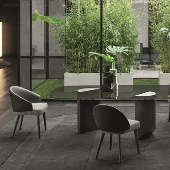 Трапезария стол Модерен просто домашен скандинавски ресторант, стол от масивно дърво, с гръб, столче за отдих, творческа лукс
