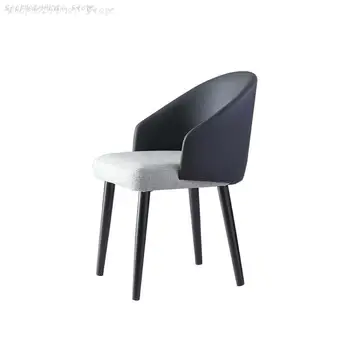 Трапезария стол Модерен просто домашен скандинавски ресторант, стол от масивно дърво, с гръб, столче за отдих, творческа лукс