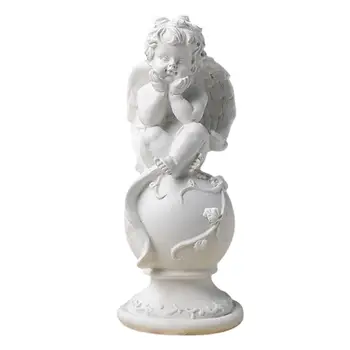 Фигурка на приказен Ангел от смола, статуя на Херувим, модерна е за декор на масата в хола