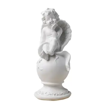 Фигурка на приказен Ангел от смола, статуя на Херувим, модерна е за декор на масата в хола