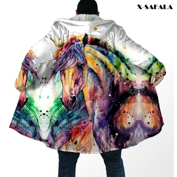 Цветна Картина с изображение на кон, произведения на домашни любимци, hoody с 3D принтом, палто с качулка, одеало, дъждобран, дебело яке, памучни пуловери, палта Даннеса