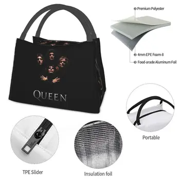 Чанта за обяд Freddie Mercury Queen Band на поръчка, дамски чанти-охладители, термоизолированные обяд-апарати за работа, на пикник или при пътуване