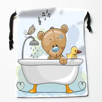 Чанти с мультяшными животни в банята дантела прозорци, празнични аксесоари, 18X22 см, сатен е тъкан, чанта за съхранение на дрехи 11-4