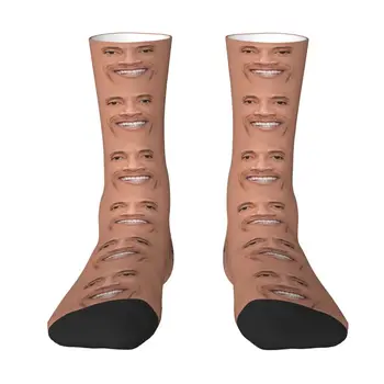 Чорапи в стил Дуейн с безизразно лице, мъжки и дамски топли модни чорапи, новост, чорапи, американски актьор Johnson Crew