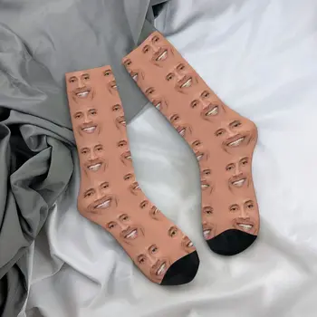 Чорапи в стил Дуейн с безизразно лице, мъжки и дамски топли модни чорапи, новост, чорапи, американски актьор Johnson Crew