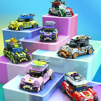 Шампион ЗА СКОРОСТ в градски условия, известният модел на автомобила, градивни елементи, Техническо контейнер, мини-бондари, автомобилни тухли, играчката 
